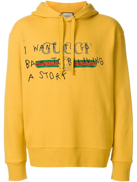 gucci yellow hoodie men|authentic men Gucci hoodie.